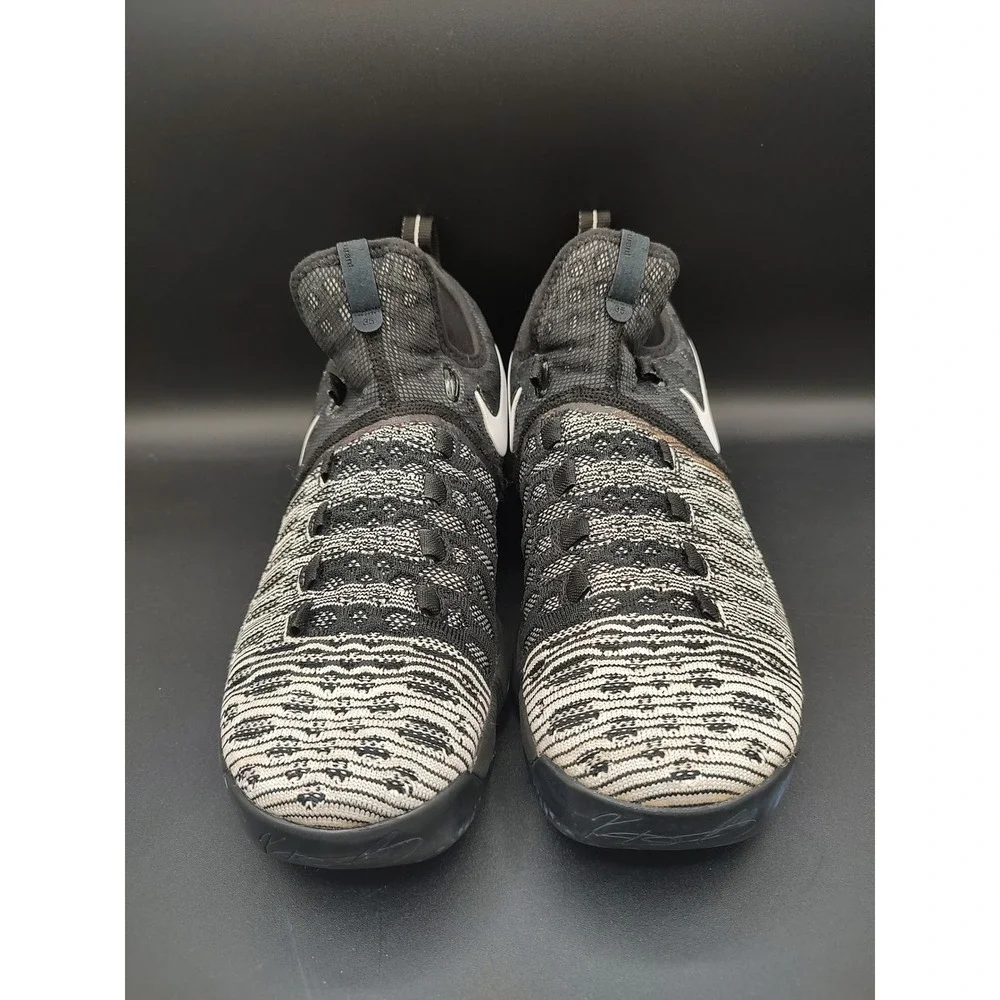 Nike Zoom KD 9 Mic Drop Black White Flyknit Basketball Shoes 843392-010 Mens 8.5